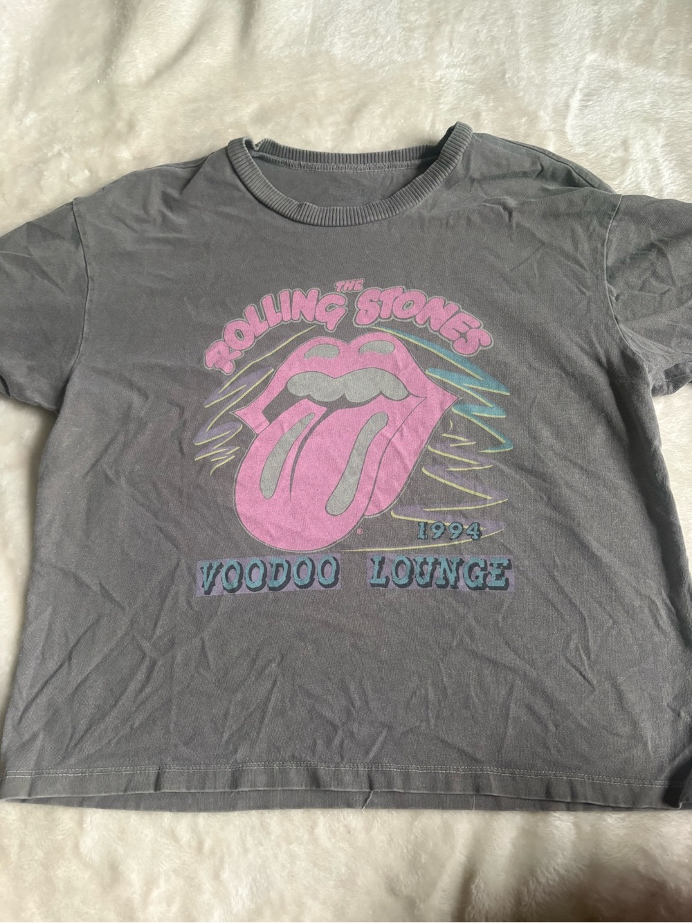 Rolling Stones Voodoo Lounge Graphic Kids Tee - Gray & Pink